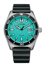 Citizen Men's Eco-Drive Luminous Calendar Black Silicon Watch 43 MM AW1760-14X