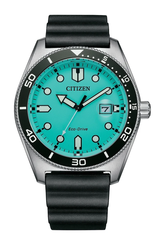 Citizen Men's Eco-Drive Luminous Calendar Black Silicon Watch 43 MM AW1760-14X