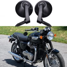 For Triumph Bonneville T100 T120 Motorcycle 7/8" Bar End Rearview Mirrors Round