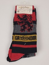 Harry Potter Gryffindor Crew Socks 2 Pack Size 6-12 Adult Red Charcoal Gray