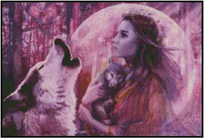 Native American  "Harvest Moon"  Counted Cross Stitch Chart No.21-101