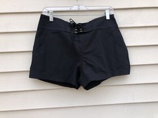 La Blanca board shorts 3 inch inseam swim shorts lace up waist black women SZ S