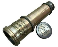 Vintage Messing Spyglass Teleskop Mit Stativ - 15-fache Vergrößerung Nautisches Zielfernrohr Mit Roter Lederumwicklung | Antike Maritime Dekoration Für Zuhause, Büro, Sternenbeobachtung & Sammler