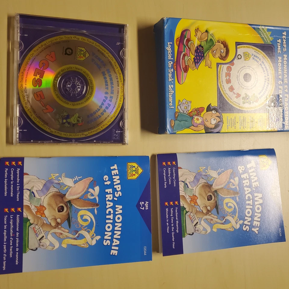 School Zone CD Game MAC OS X/WINDOWS -Vocabulary/Time/Money/Fractions FR/EN - Image 3 of 4