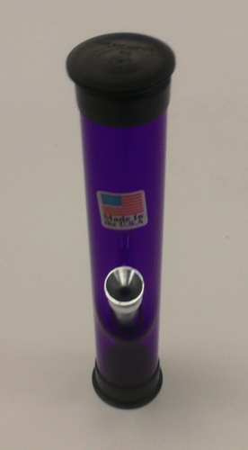 6" TRAVEL ACRYLIC STRAIGHT THUMB CARB HOOKAH WATER PIPE BONG PURPLE Plastic - Picture 2 of 3