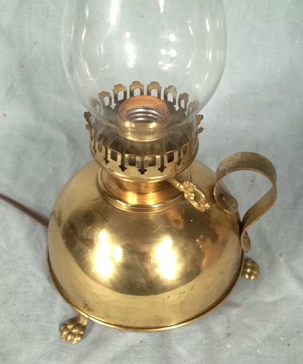 MID CENTURY BRASS OIL STYLE FINGER LOOP LAMP ON CLAW FEET eBay