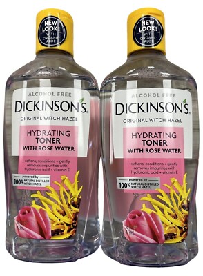 Dickinson's Witch Hazel Hydrating Toner  w/ Rose Water 16oz ( 2 bottles ) /