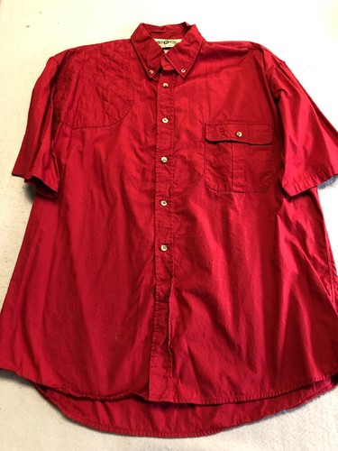 Bob Allen Shirt Men's Large Red Button Up Short Sleeve Outdoor/Hunting Top