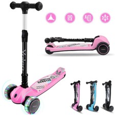 Scooter Kinder Roller Dreiradscooter mit LED Leuchtenden Räder Kinderscooter DE