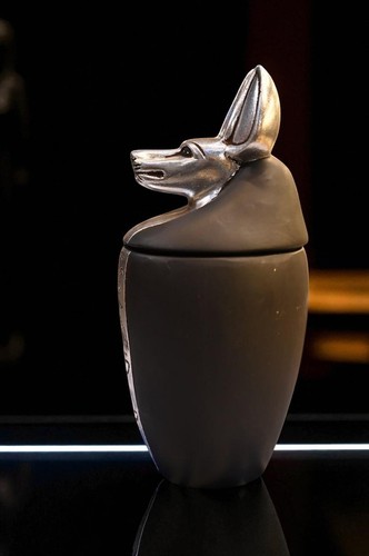 Seltene altägyptische Anubis Glas Statue - Schakal Gott des Jenseits - Artefakt v. Chr. - Bild 6 von 8