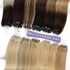 Micro Ring Link Human Hair Extensions Silicone Micro Beads Loop Tip Remy Hair US