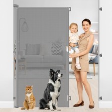 72 Inch Tall Retractable Baby Gate Retractable Pet Gate Indoor Pet Barrier fo...