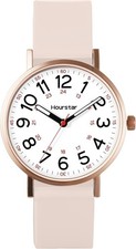 Women's Analog Nurse Watch with Second Hand 12/24 Time Silicone Band