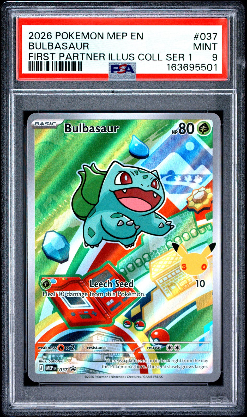 2026 POKEMON MEP EN-ME BLACK STAR PROMO #037 BULBASAUR PSA 9