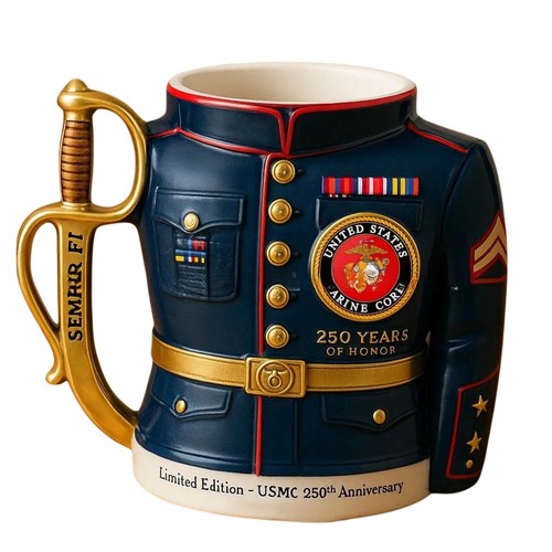 Tazza 3D 250° Anniversario Corpo dei Marines degli Stati Uniti nuova - Foto 2 di 13