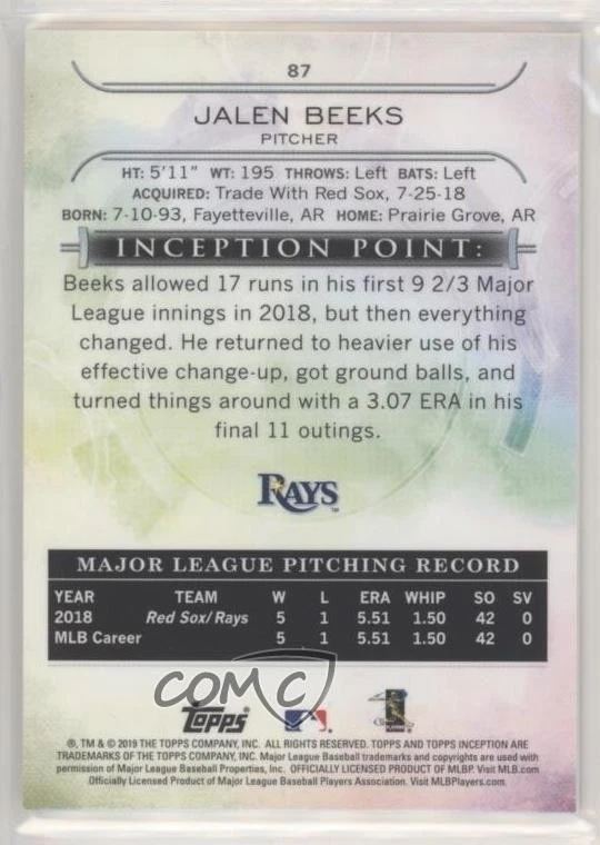 2019 Topps Inception Jalen Beeks #87 Rookie RC - Image 2 of 2