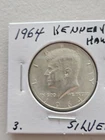 1964 Kennedy Silver Half Dollar 90% Silver Uncertified circulated
