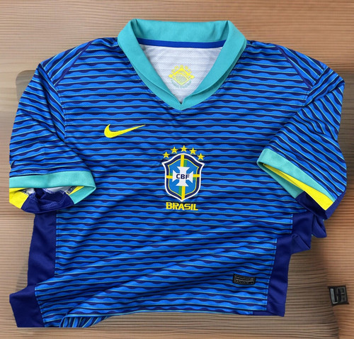 Nike Brazil Jersey Away 24/25 CBF Soccer Jersey Striped Para Todos Men Sz L