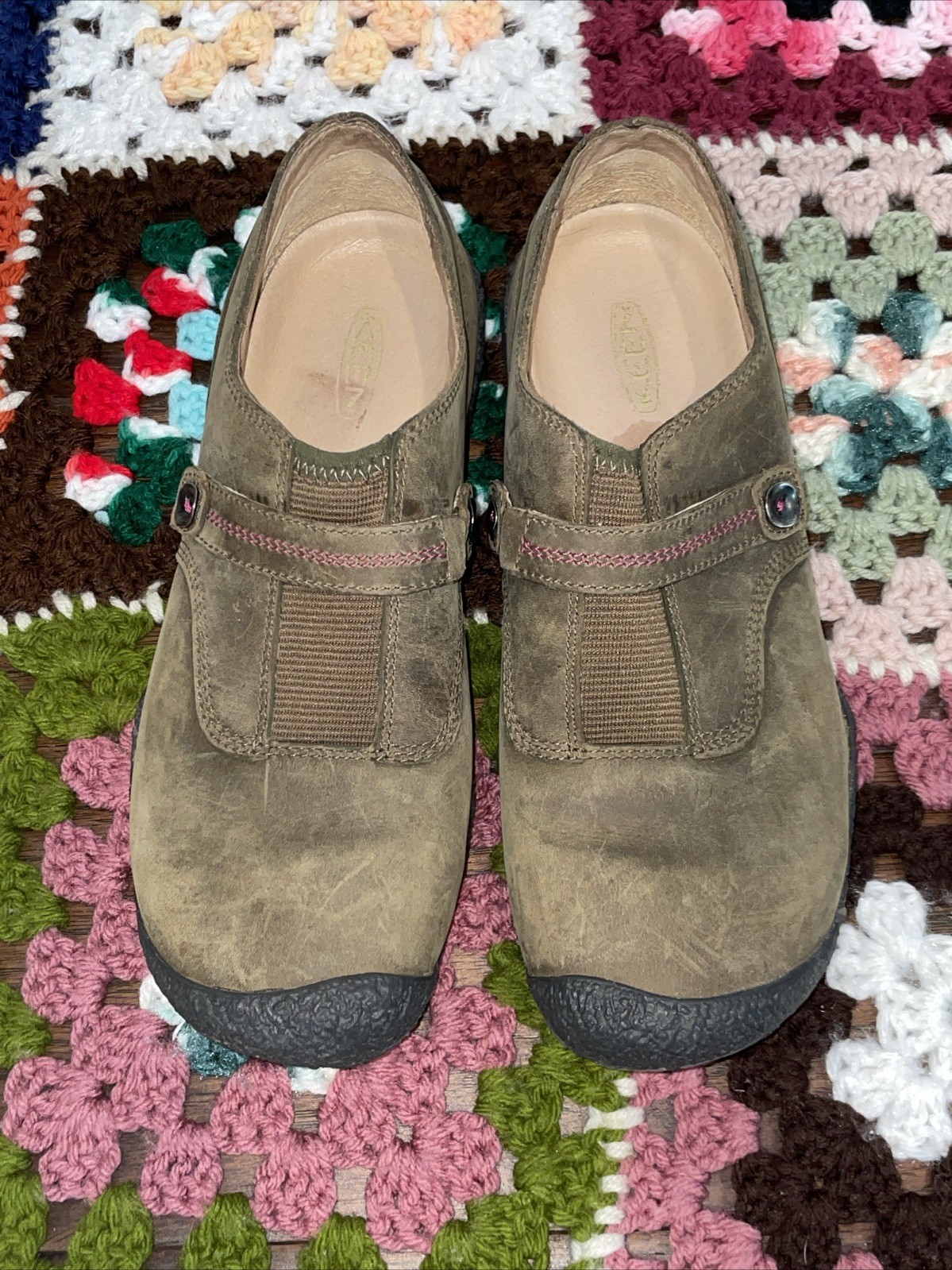 Mocassini bassi Keen Carlisle donna pelle marrone comodi slip on taglia 8