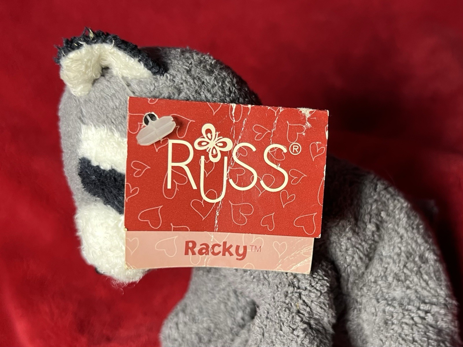 Russ Luv Pet Racky Raccoon Grey Chamois 5” Beanie Plush Small Floppy Lovey Tag!