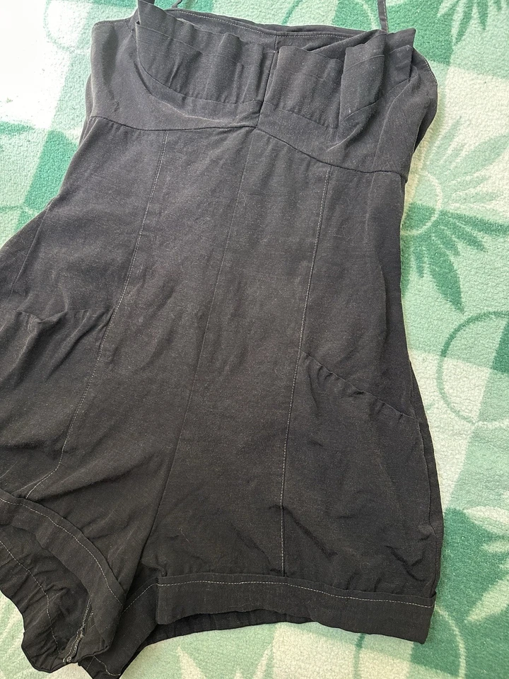 Traje de baño negro de colección años 40 50 moda brillante bolsillos talla XS Foto 2 de 4