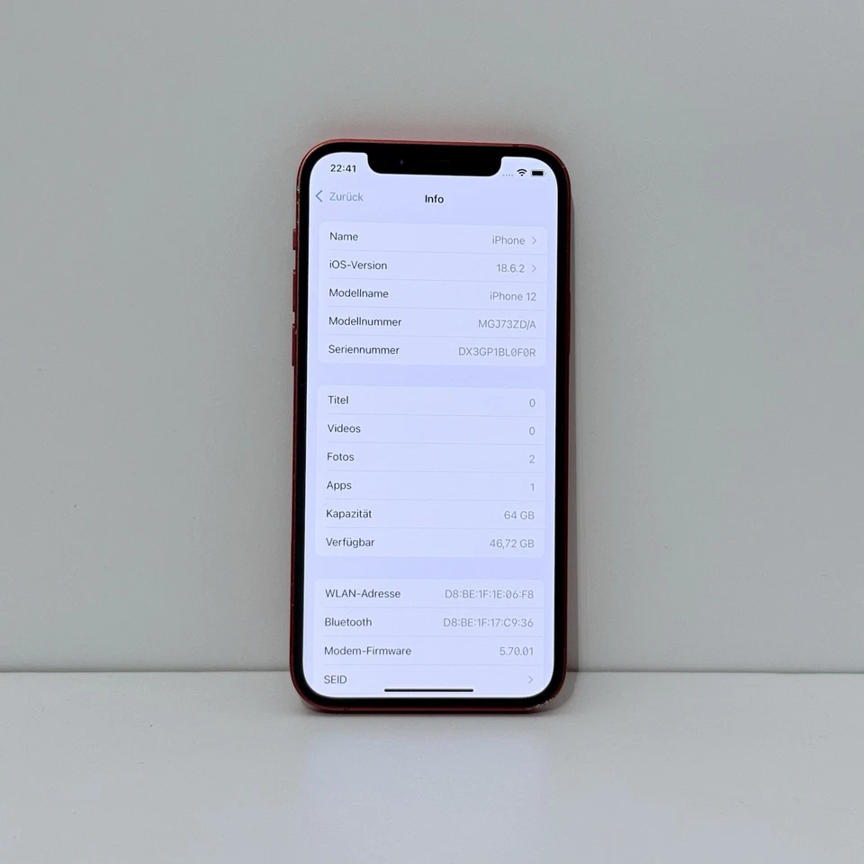 iPhone 12 64GB RED - GUT REFURBISHED - 98% Batterie 5G Rot - Bild 3 von 4