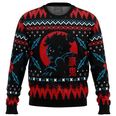 Akuma Street Fighter Ugly Christmas Sweater
