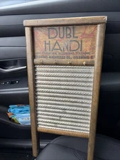 Vintage Dubl Handi Washboard Hand Clothes Washing Board Columbus Ohio 18" Silks