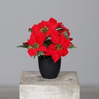 KüNstlicher Weihnachtsstern Poinsettie Rot 29Cm Im Schwarzen Kunststofftopf