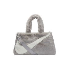 Nike NSW Faux Fur Tote Bag in Light Iron Ore
