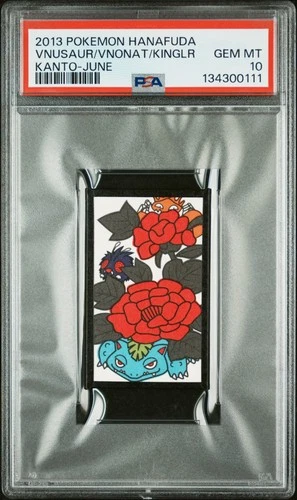 2013 POKEMON HANAFUDA KANTO JUNE KINGLER/VENONAT/VENUSAUR PSA 10
