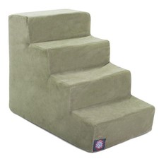 Majestic Pet 4 Step Portable Dog Stairs For Small Dogs To Get On Bed Supports