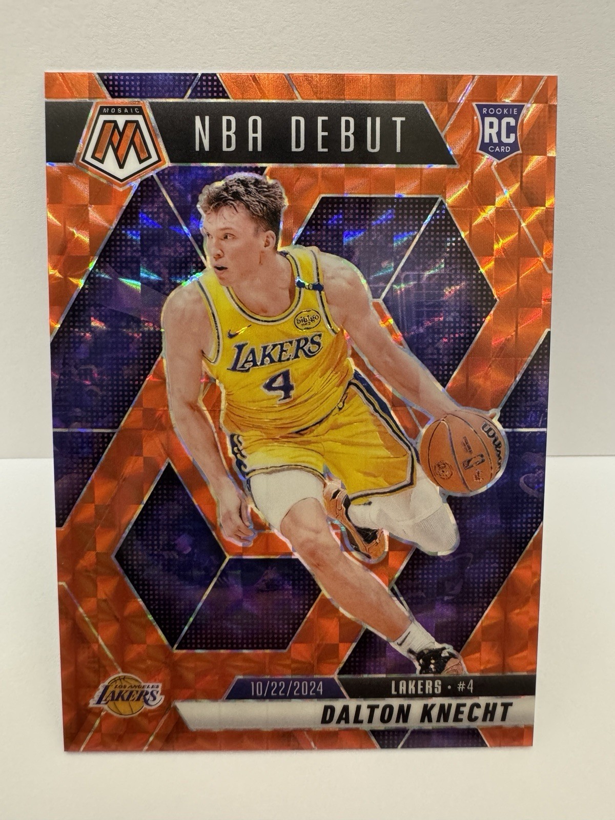 DALTON KNECHT 2024-25 Panini Mosaic NBA Debut #264 Orange Mosaic Prizm /249 (RC)