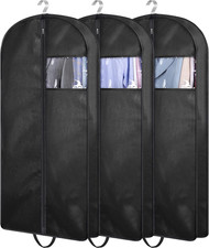 KIMBORA 43" Suit Bags for Closet Storage and Travel, Gusseted Hanging Garment Ba