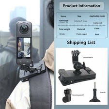 For Insta360 X5 360 Rotating Magnetic Quick-Release Backpack Clip Hat Clip