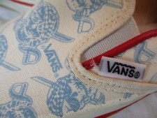 Vintage 90s Dead Stock VANS Pirates Slip On Shoes Men 5 Women 6.5 Made in USA