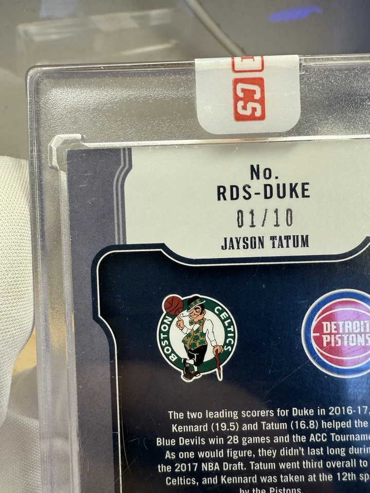 2017-18 Jayson Tatum Dual Rookie Auto Luke Kennard Dominion Encased Bookend 1/10 - Image 4 of 4