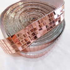Self-Adhesive Mini Square Glass,1000Pieces Rose Gold Square Mirrors Mosaic Tiles
