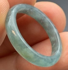 Video Certified Green Natural A Jadeite Jade Circle Ring NO. 7.25     409825