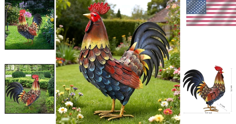 Life-Like Metal Chicken Yard Ornament - Image 2 of 4