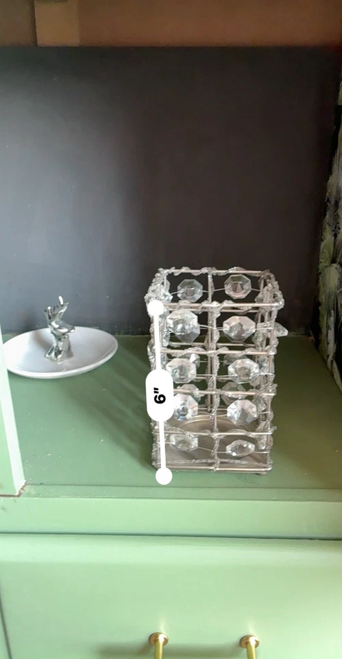  Crystal Beaded Candle Holder Banquet Table Centerpiece Pillar 6.5" tall - Image 3 of 4