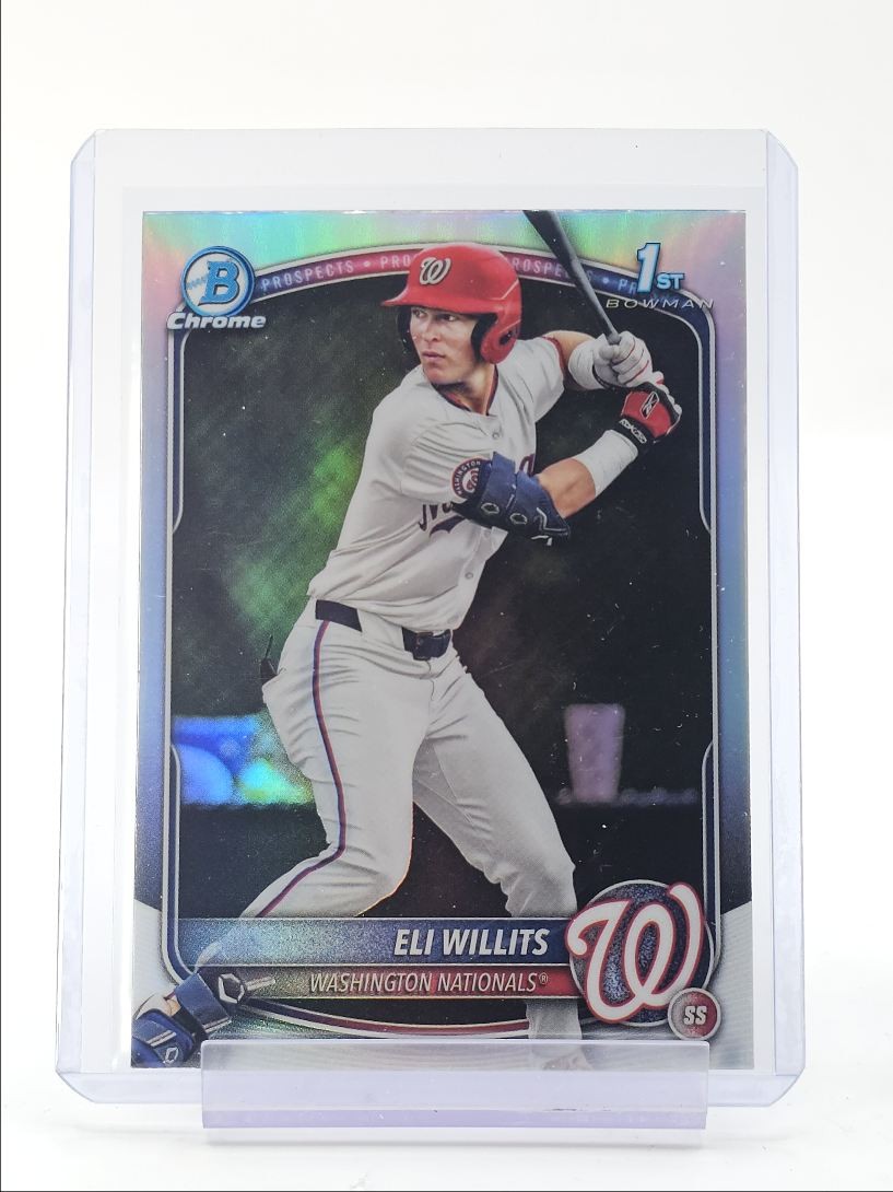ELI WILLITS 2025 BOWMAN CHROME DRAFT 1ST REFRACTOR NATIONALS Q4899