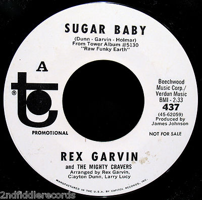 REX GARVIN-Sugar Baby-Mega Rare Funk & Northern Soul Promo 45-TOWER #437