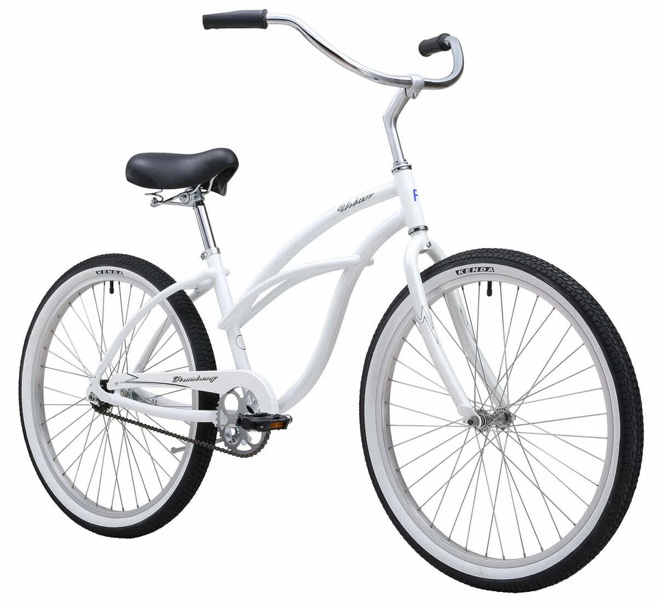 Bicicleta de crucero de playa Firmstrong ALUMINIO 26" blanca de una sola velocidad para dama Foto 2 de 2