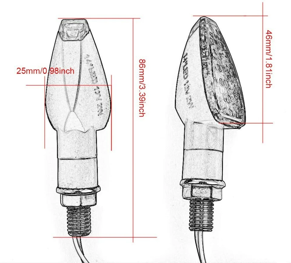 4x For Yamaha TT-R 230 TTR 110 125 225 250 600 LED Turn Signal Indicator Blinker - Image 2 of 4