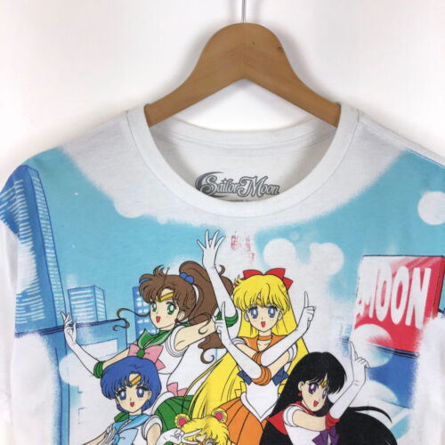 Vintage Sailor Moon T-Shirt Pretty Guardian Toei Animation White Men's S Cotton - Picture 2 of 24