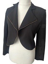 Bnwt Beautiful Cropped Bolero Jacket Size Large Krisp Brand Zip Feature Detail