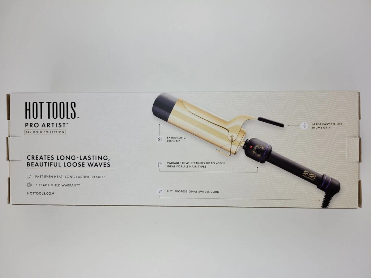 Hot Tools Pro Artist 24K Gold Jumbo Curling Iron Long Lasting 2