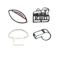 THANKS COACH FOOTBALL TEAM SET OF 4 COOKIE CUTTERS MADE IN USA PR1997