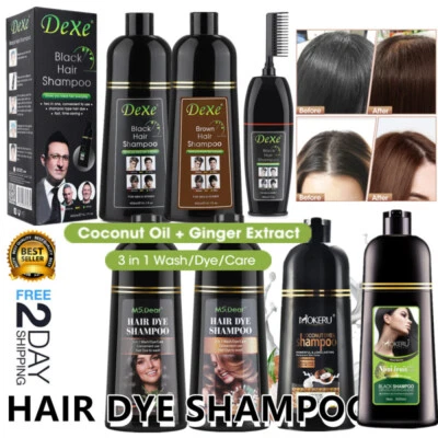 MS DEAR 3 in 1 Instant Hair Colour Dye Shampoo Natural Plants Essence Coloring Permanent
